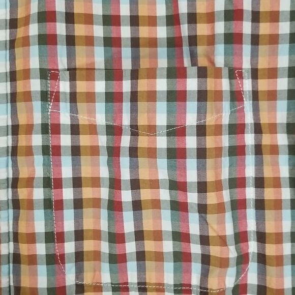🎁5/$25 Old Navy Shirt Men's Small Button Down Short Sleeve Plaid Office Cotton - Picture 4 of 8